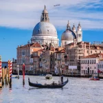 Grand Canal with gondola in Venice, Italy