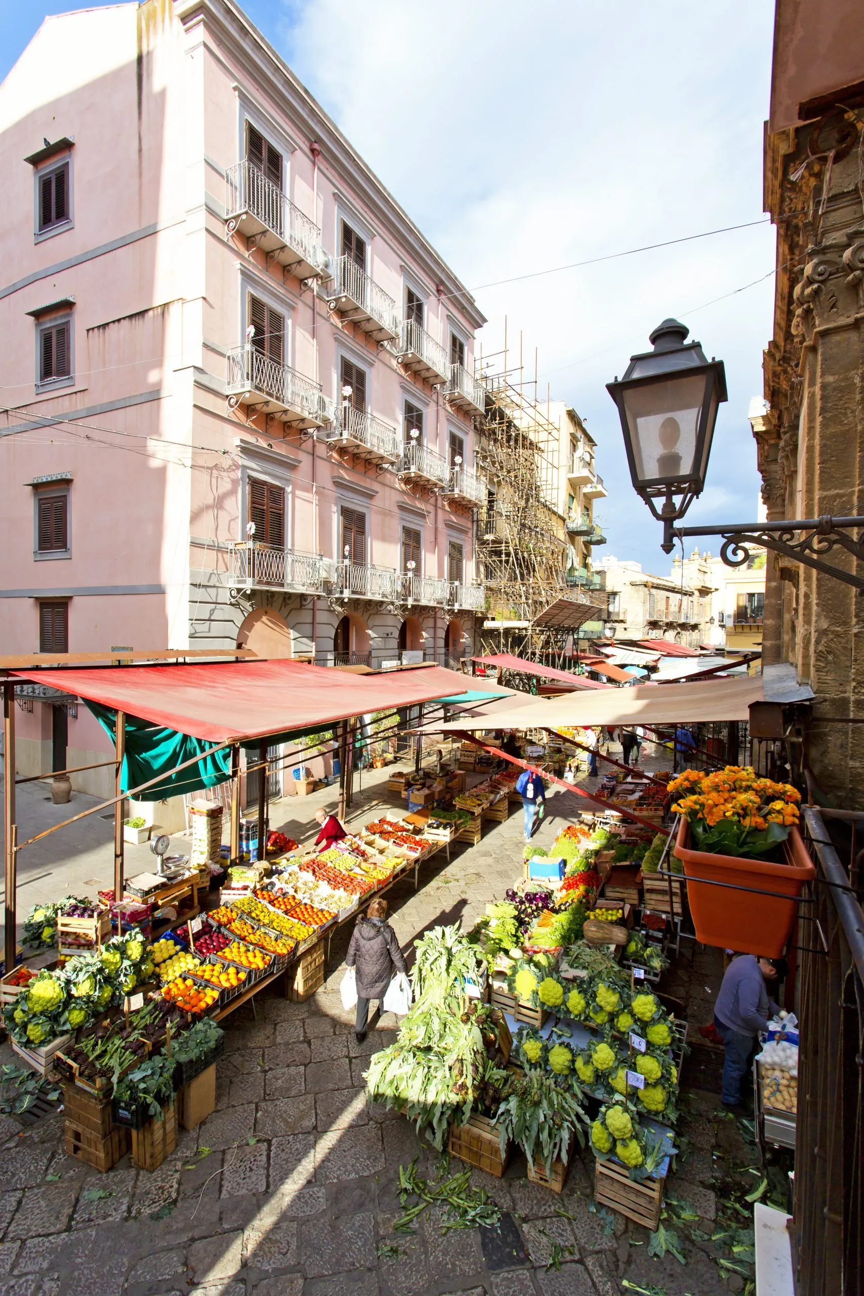Aerial view of the Capo market in Palermo