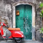 Red scooter